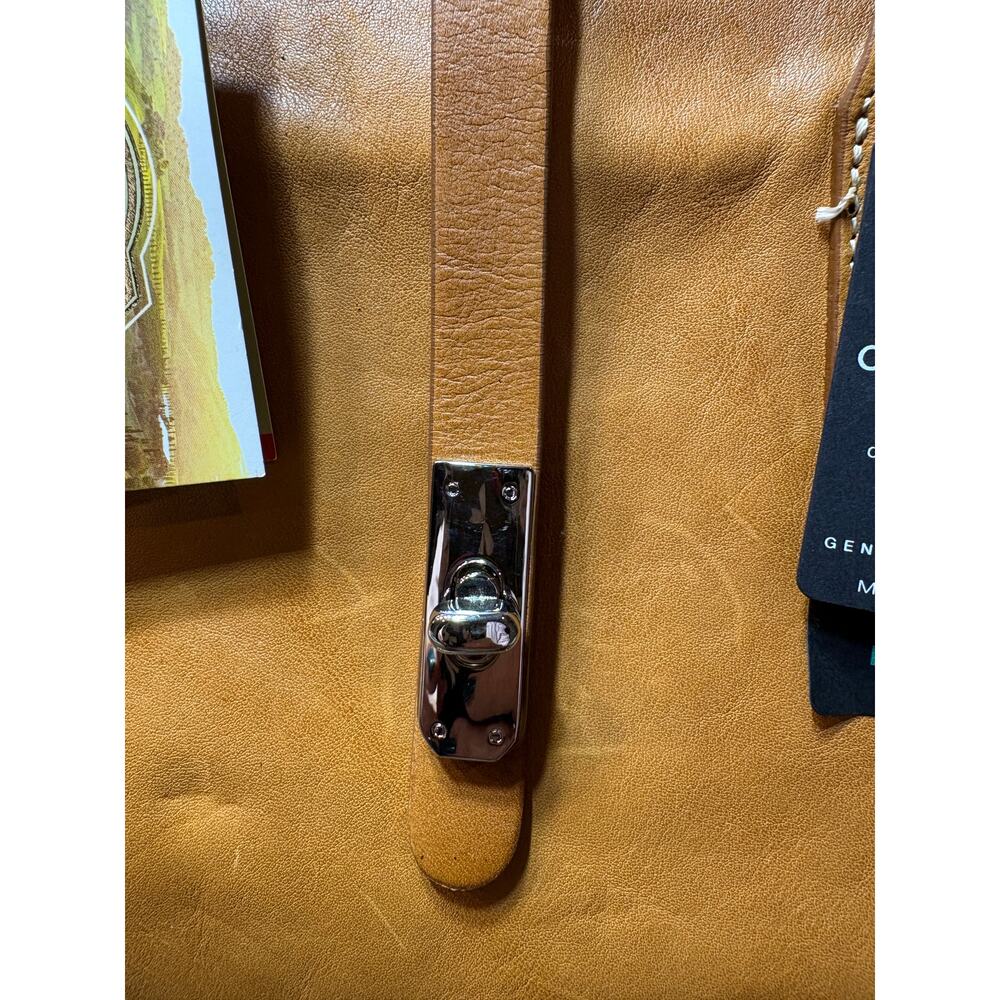 Cavalcanti Italian Designer Cognac Burnished Leather Satchel Shoulder Strap NWT - Picture 6 of 16